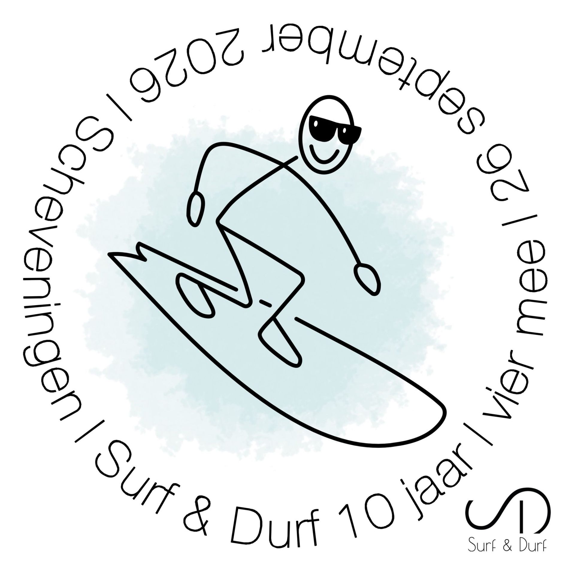 Surf & Durf 10 jaar jubileum logo — 26 september 2026, Scheveningen